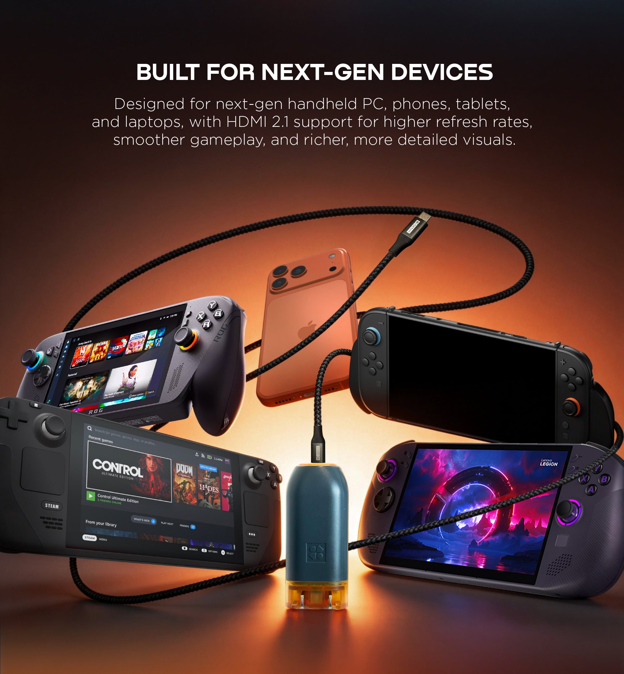 switch本体とdock Covert Dock 3 — Portable 65W Nintendo Switch 2 Dock | Genki