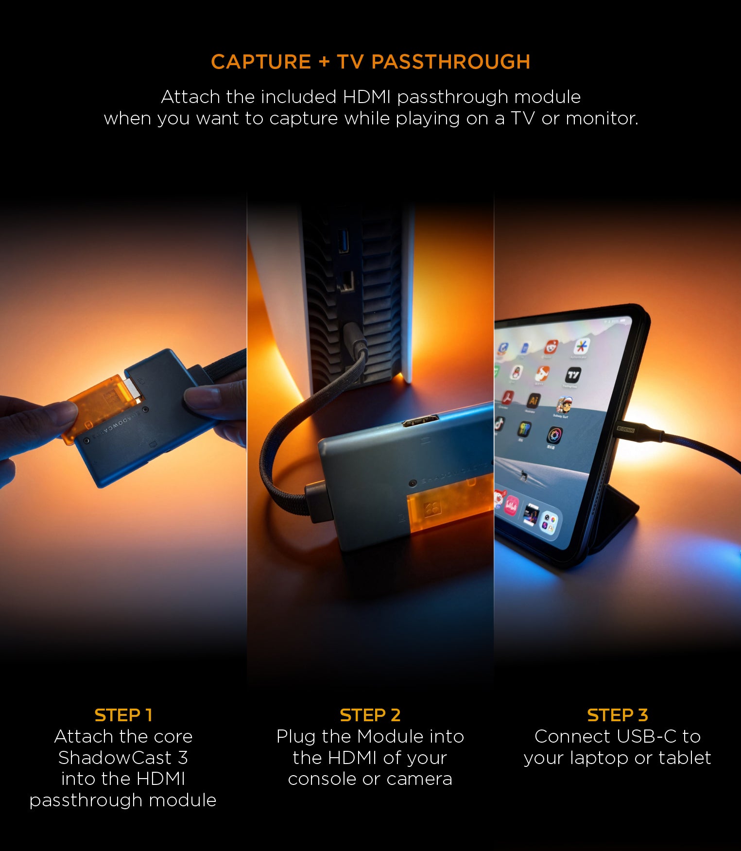 ShadowCast 3 Pro — 4K60 Capture Card for Switch 2, PS5 | Genki